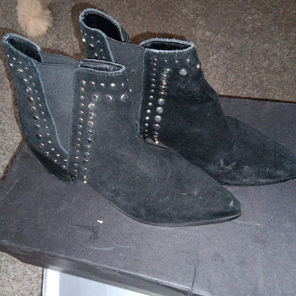 Aldo black suede ankle booties